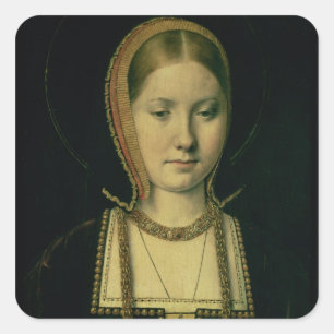 Pegatina Cuadrada Retrato de una mujer, posiblemente Catherine de Ar