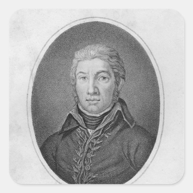 Pegatina Cuadrada Retrato de Victor Moreau (Anverso)