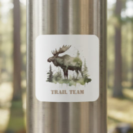 Pegatina Cuadrada Retrato de vida silvestre Mossy Moose, personaliza