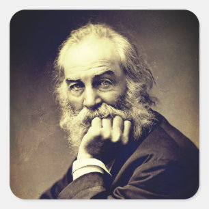 Pegatina Cuadrada Retrato de Walt Whitman 1869 - Literario Vintage