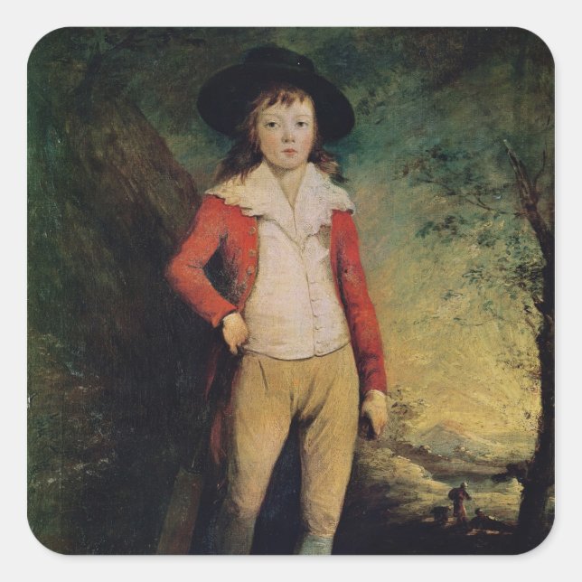 Pegatina Cuadrada Retrato de William Seward (Anverso)