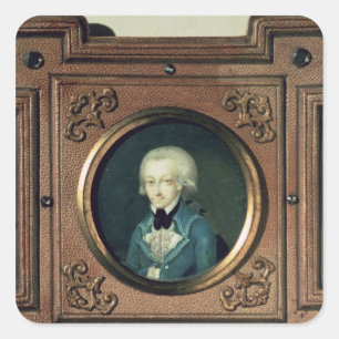 Pegatina Cuadrada Retrato de Wolfgang Amadeus Mozart, 1773