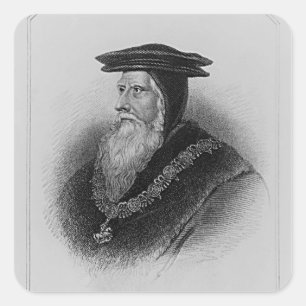 Pegatina Cuadrada Retrato del 1r conde de Juan Russell de Bedford