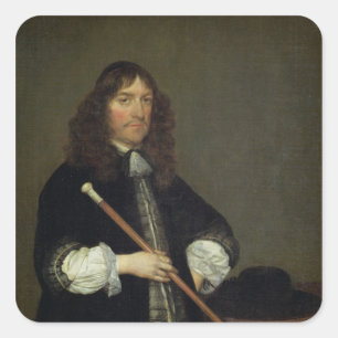 Pegatina Cuadrada Retrato del alcalde