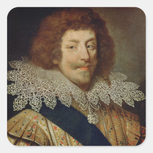 Pegatina Cuadrada Retrato del duque de Enrique de Montmorency