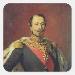 Pegatina Cuadrada Retrato del emperador Louis Napoleon III