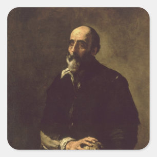 Pegatina Cuadrada Retrato del escultor ciego, Gambazo 1632