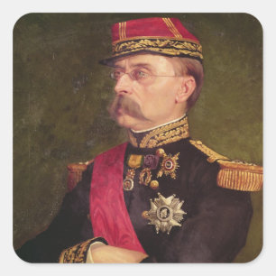 Pegatina Cuadrada Retrato del General Louis Faidherbe 1884
