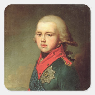 Pegatina Cuadrada Retrato del Gran Duque Konstantin Pavlovich