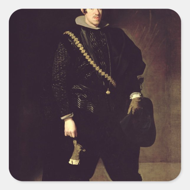 Pegatina Cuadrada Retrato del infante Don Carlos c.1626-27 (Anverso)