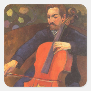 Pegatina Cuadrada Retrato del jugador Schneklud de Paul Gauguin