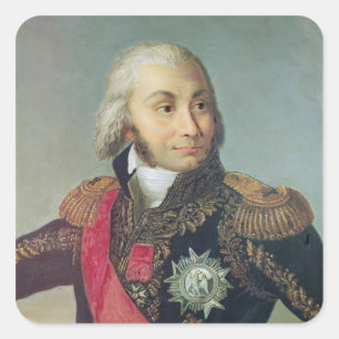 Pegatina Cuadrada Retrato del mariscal Jean-Baptiste Jourdan