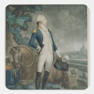 Pegatina Cuadrada Retrato del marqués de La Fayette
