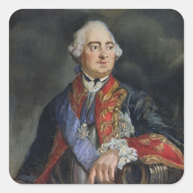 Pegatina Cuadrada Retrato del matemático Leonhard Euler (Anverso)