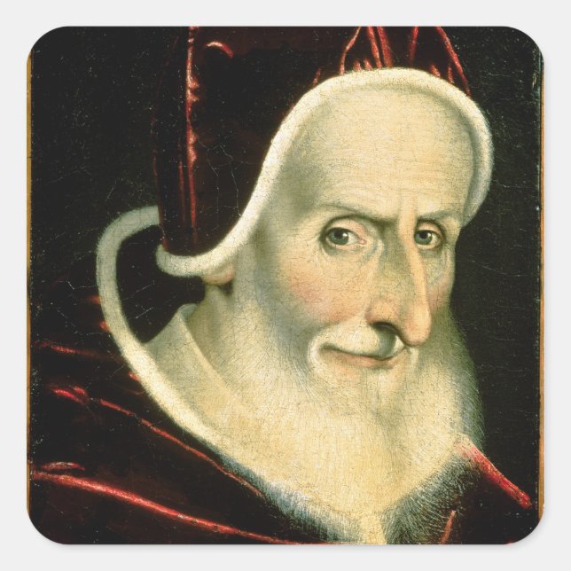 Pegatina Cuadrada Retrato del Papa Pius V 1576-80 (Anverso)