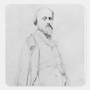 Pegatina Cuadrada Retrato del pintor Hipólito Flandrin
