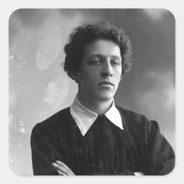 Pegatina Cuadrada Retrato del poeta Alexander Blok (Anverso)