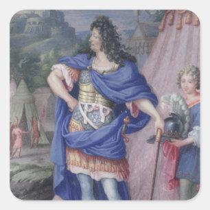 Pegatina Cuadrada Retrato del rey de Louis XIV de Francia