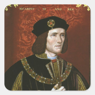 Pegatina Cuadrada Retrato del Rey Inglés Richard III