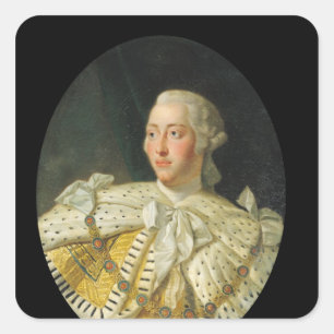 Pegatina Cuadrada Retrato del Rey Jorge III después de 1760