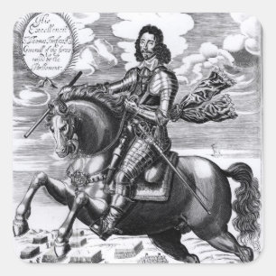 Pegatina Cuadrada Retrato ecuestre