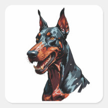 Retrato fiero de Doberman Perro agresivo regalo