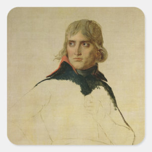 Pegatina Cuadrada Retrato inacabado de general Bonaparte