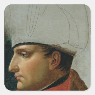 Pegatina Cuadrada Retrato inacabado de Napoleon I