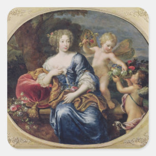 Pegatina Cuadrada Retrato que se presume es Francoise-Athenais