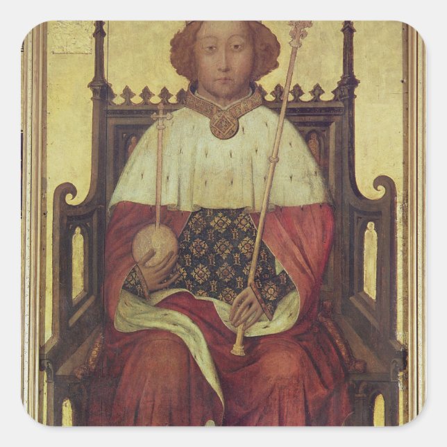 Pegatina Cuadrada Retrato Richard II "El retrato de Westminster" (Anverso)