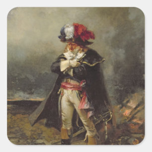 Pegatina Cuadrada Retrato supuestamente Lazare Carnot 1872