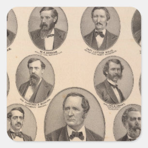 Pegatina Cuadrada Retratos de Hon Thomas un Hendricks