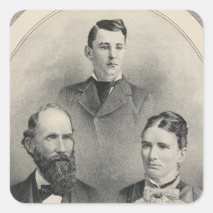 Pegatina Cuadrada Retratos de la familia de los chiles