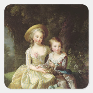 Pegatina Cuadrada Retratos del niño de Marie-Teresa-Charlotte