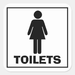 Pegatina Cuadrada Retretes para mujeres