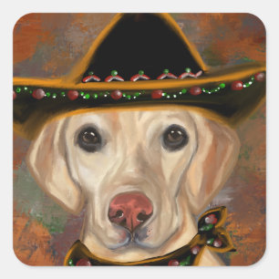 Pegatina Cuadrada Retriever de Labrador   