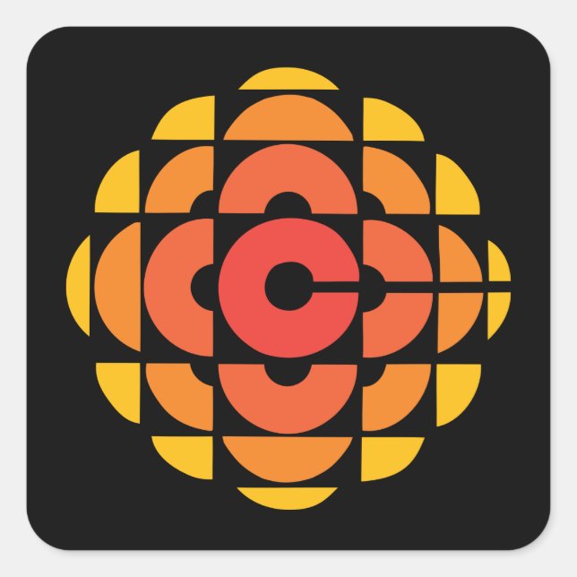 Pegatina Cuadrada Retro 1974 - 1986 sobre negro (Anverso)