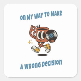 Pegatina Cuadrada Retro Aesthetic Coffee Sticker – Funny Decisions