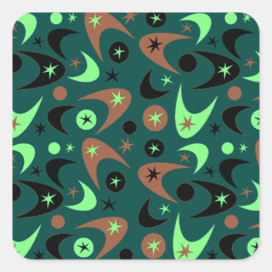 Pegatina Cuadrada Retro Boomerangs