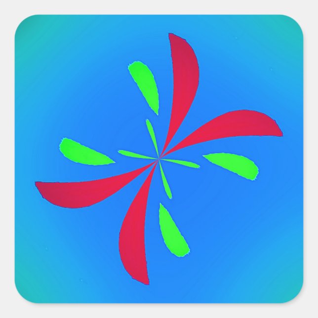 Pegatina Cuadrada Retro Butterfly  (Anverso)