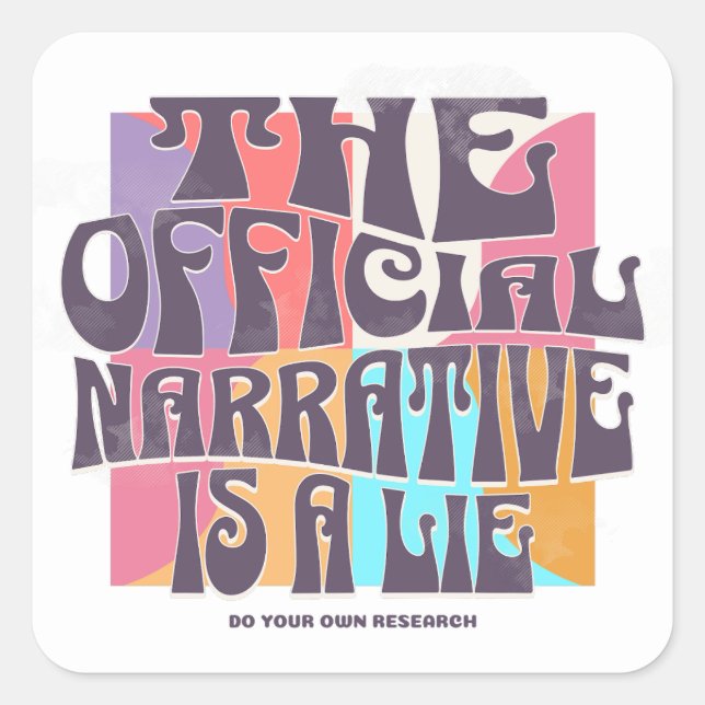 Pegatina Cuadrada Retro Conspiracy Theory (Anverso)