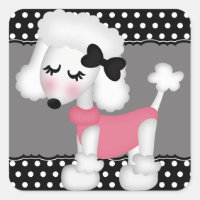 Retro Girly Paris Poodle Dog