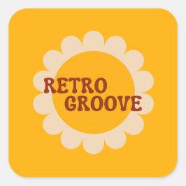 Pegatina Cuadrada Retro Groove Sticker