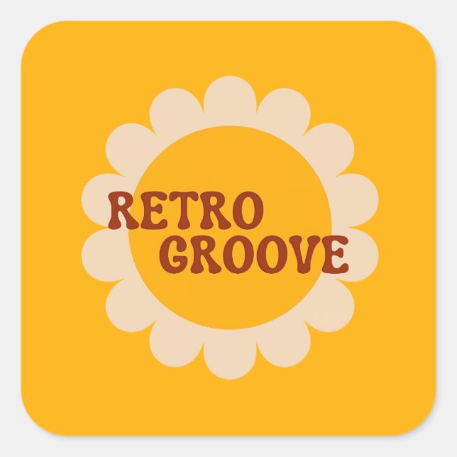 Pegatina Cuadrada Retro Groove Sticker (Anverso)