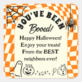 Pegatina Cuadrada Retro Hemos sido abucheados, has sido Booed Game