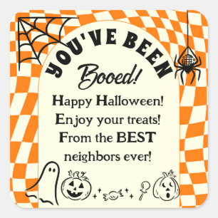 Pegatina Cuadrada Retro Hemos sido abucheados, has sido Booed Game