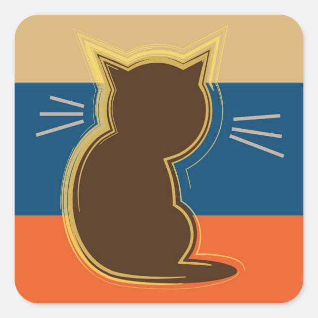 Pegatina Cuadrada Retro Kitty Coco (Anverso)