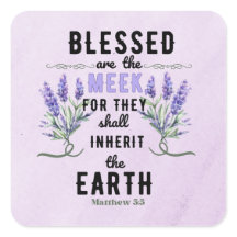 Retro Matthew 5:5 Lavender Watercolor
