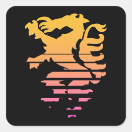 Pegatina Cuadrada Retro Steiermark Österreich Panther Wappen 