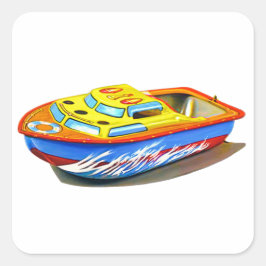 PEGATINA CUADRADA RETRO TOY BOAT T-SHIRT
